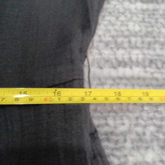 GAP Cotton linen midi Button Up Shirt Black dress w/ Pockets Missing Fabric Belt - Picture 9 of 9